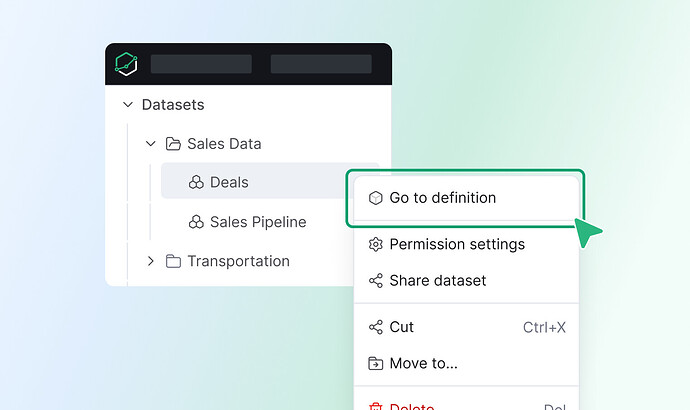 Go to definition - Dataset